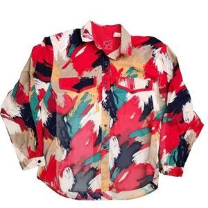 Roper Mens‎ 13- 14  Abstract Brush Popper Western FOR REPAIR OR FABRIC See Pics!